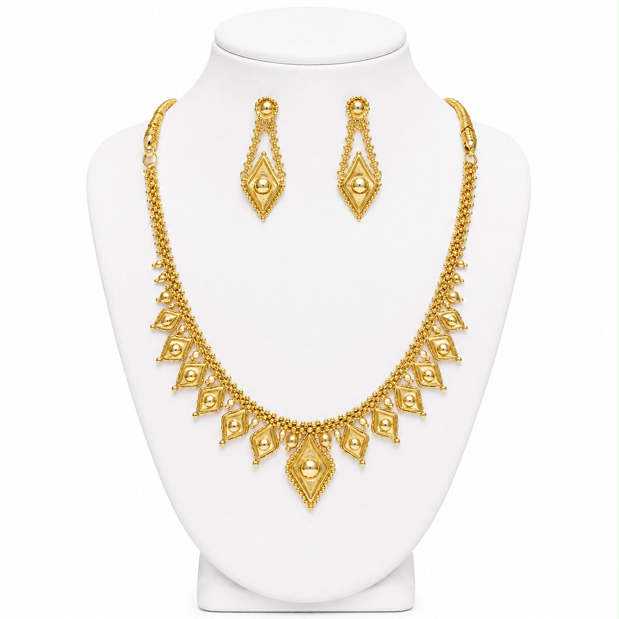 Classic Geometric Gold Necklace Set