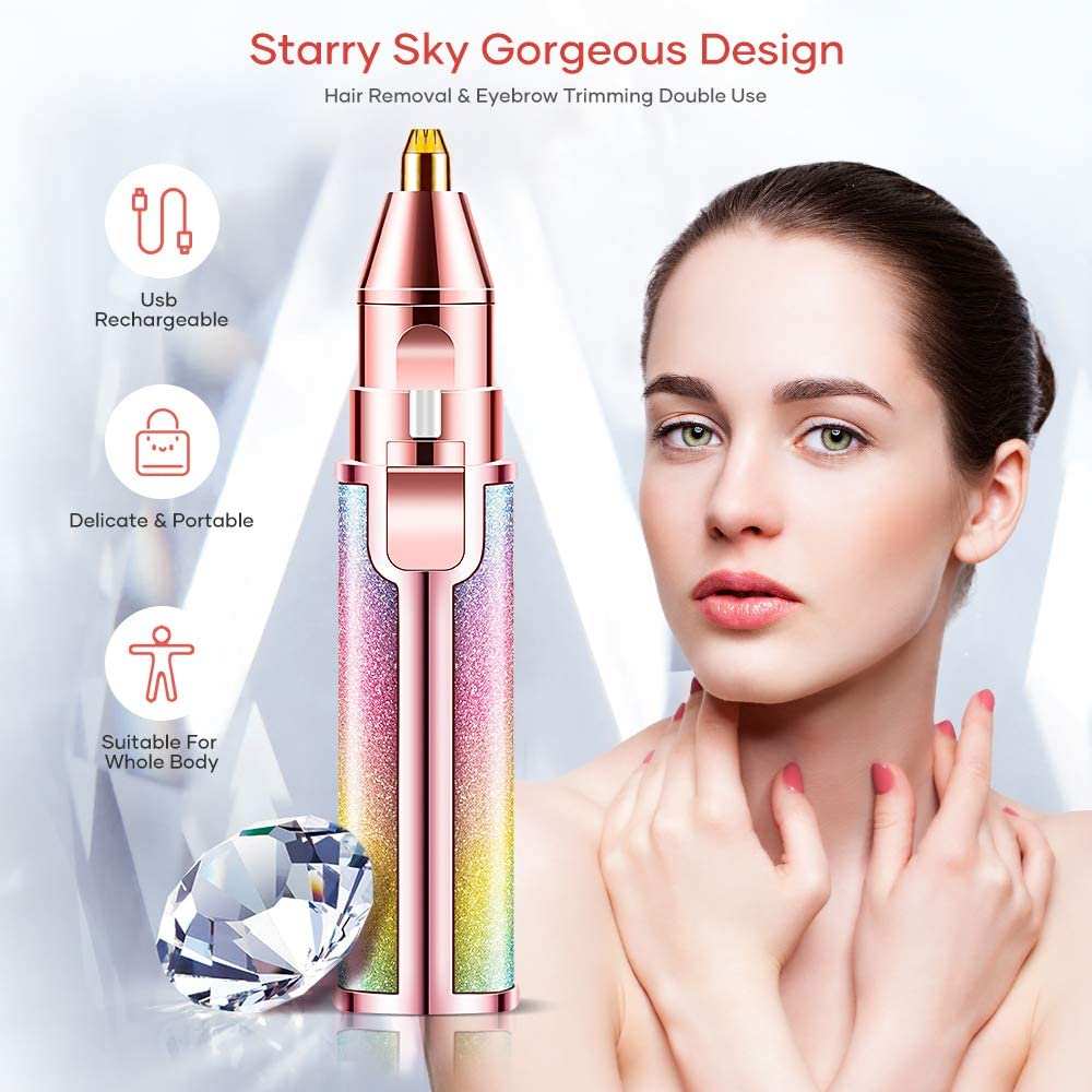 2-in-1 Eyebrow Trimmer & Facial Shaver for Women