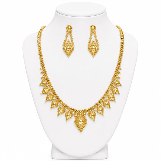 Classic Geometric Gold Necklace Set