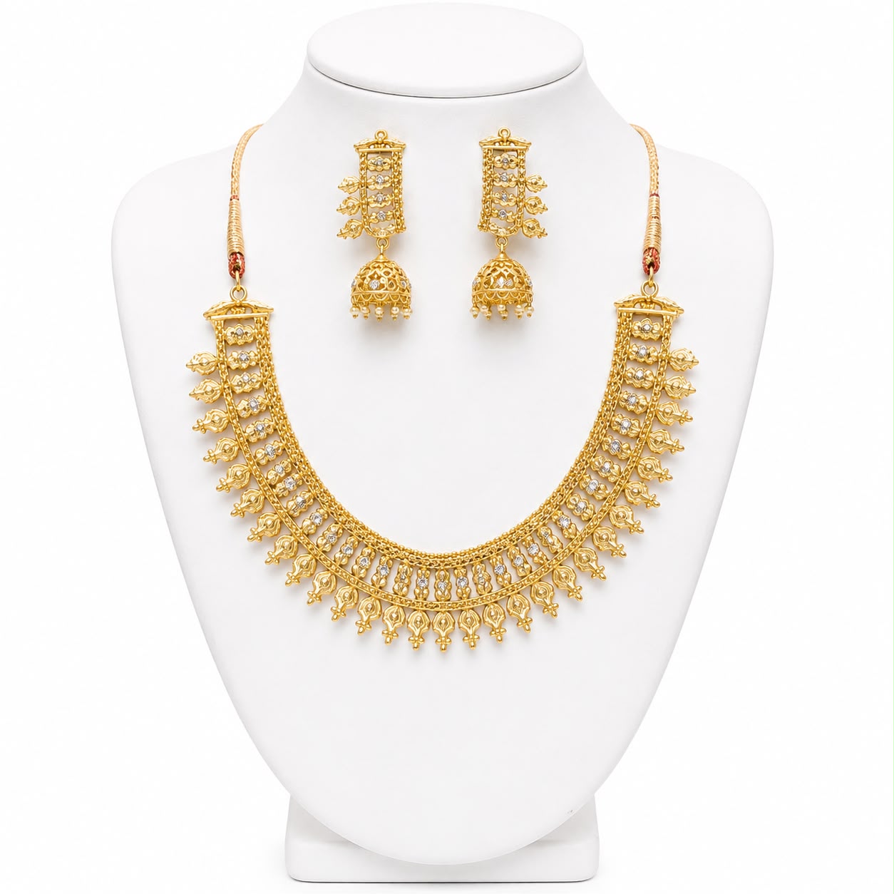 Luxury Gold Plated Traditional Necklace Set