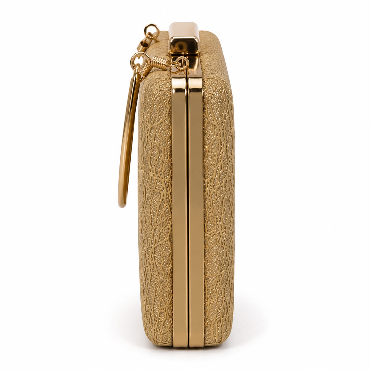 Luxury Gold Textured Evening Clutch Bag for Women