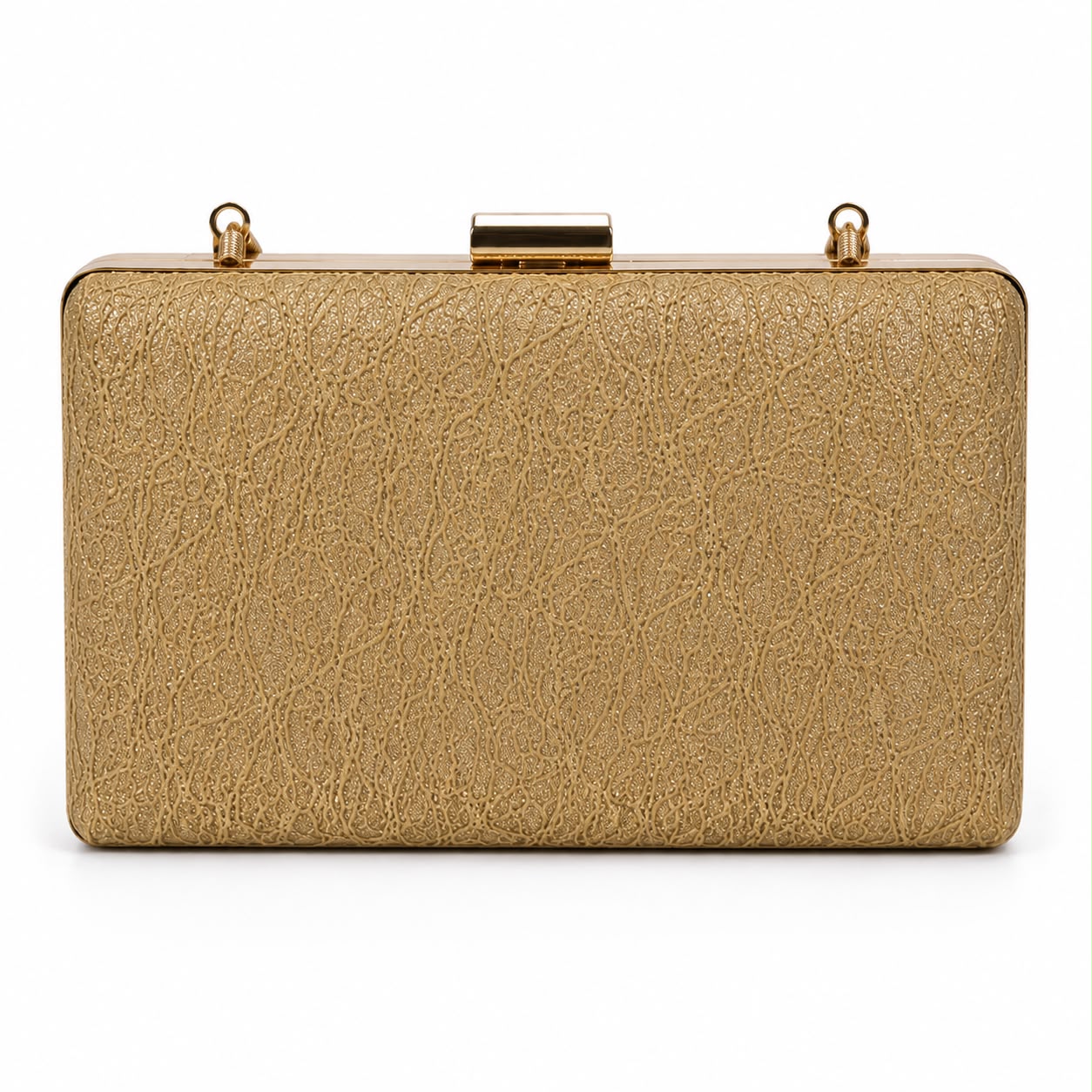 Luxury Gold Textured Evening Clutch Bag for Women