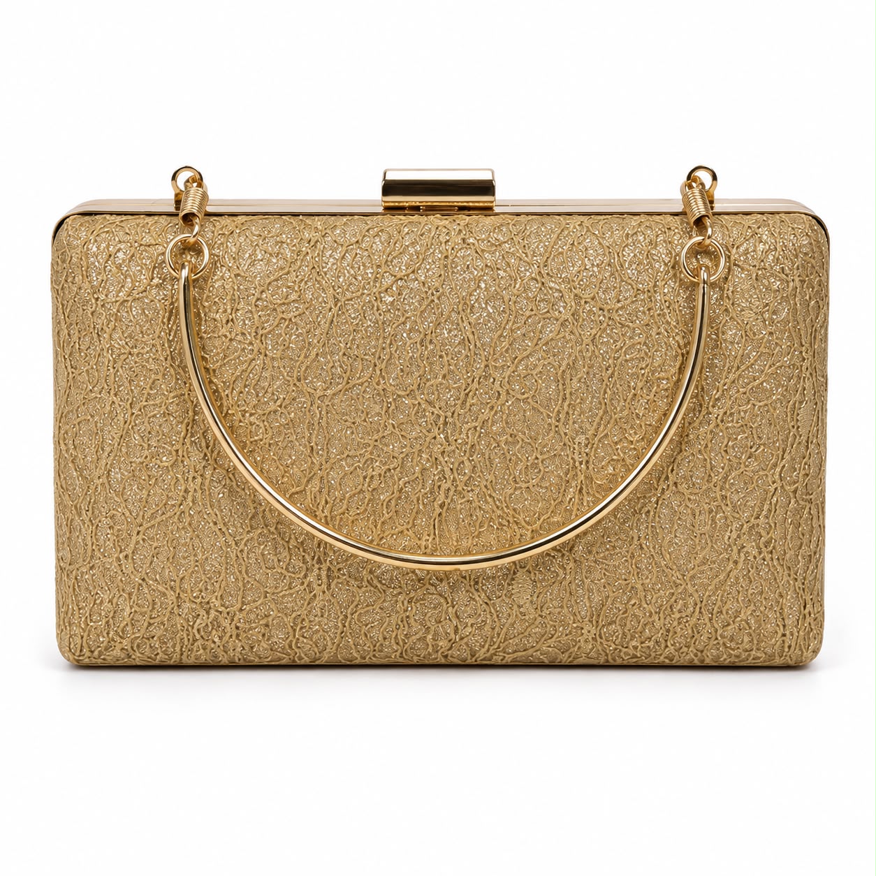 Luxury Gold Textured Evening Clutch Bag for Women