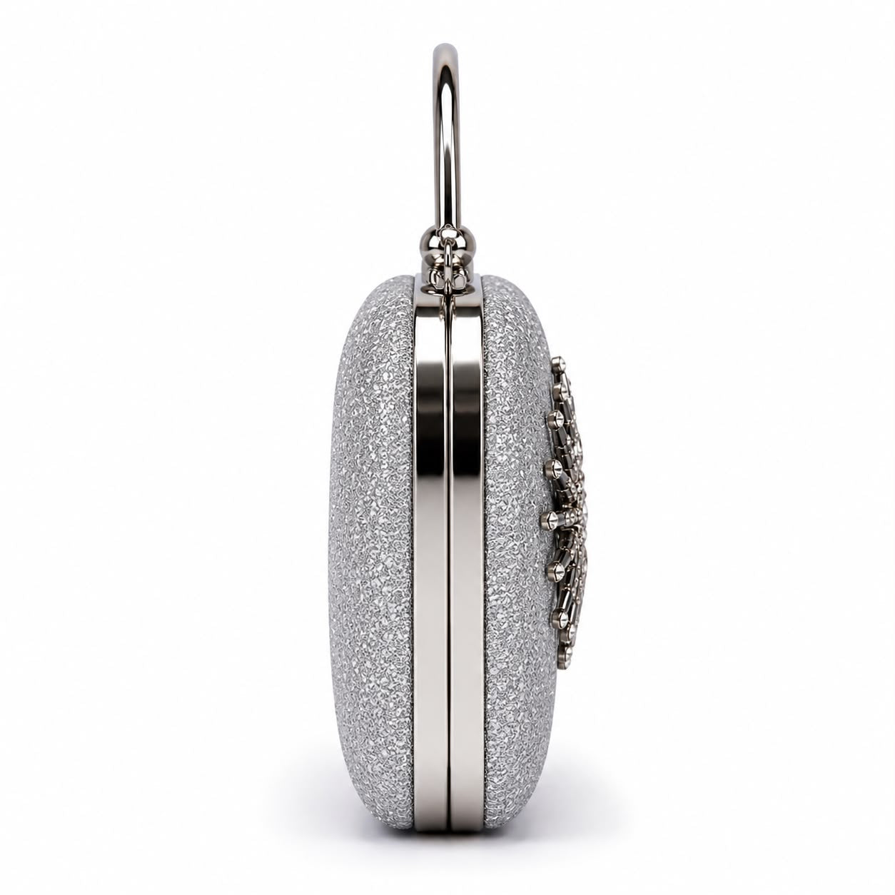 Luxury Silver Crystal Evening Clutch Bag for Women