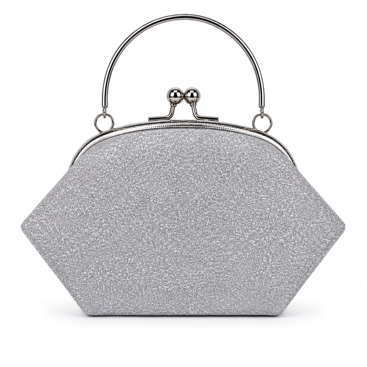 Luxury Silver Crystal Evening Clutch Bag for Women