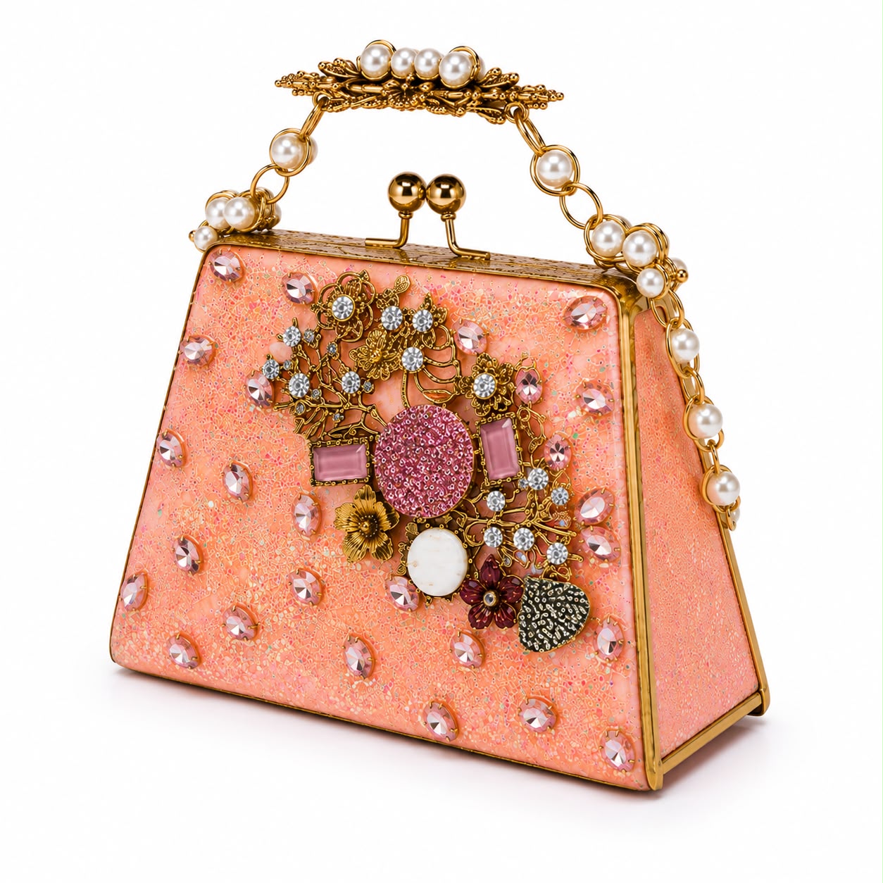 Luxury Turkish Beaded Jeweled Gemstone Evening Clutch Bag for Women