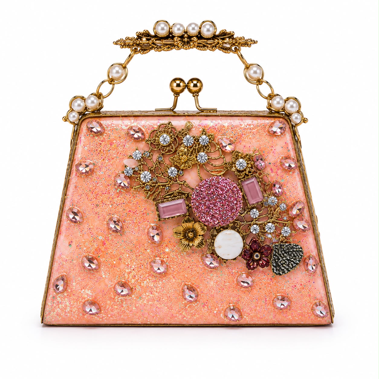 Luxury Turkish Beaded Jeweled Gemstone Evening Clutch Bag for Women