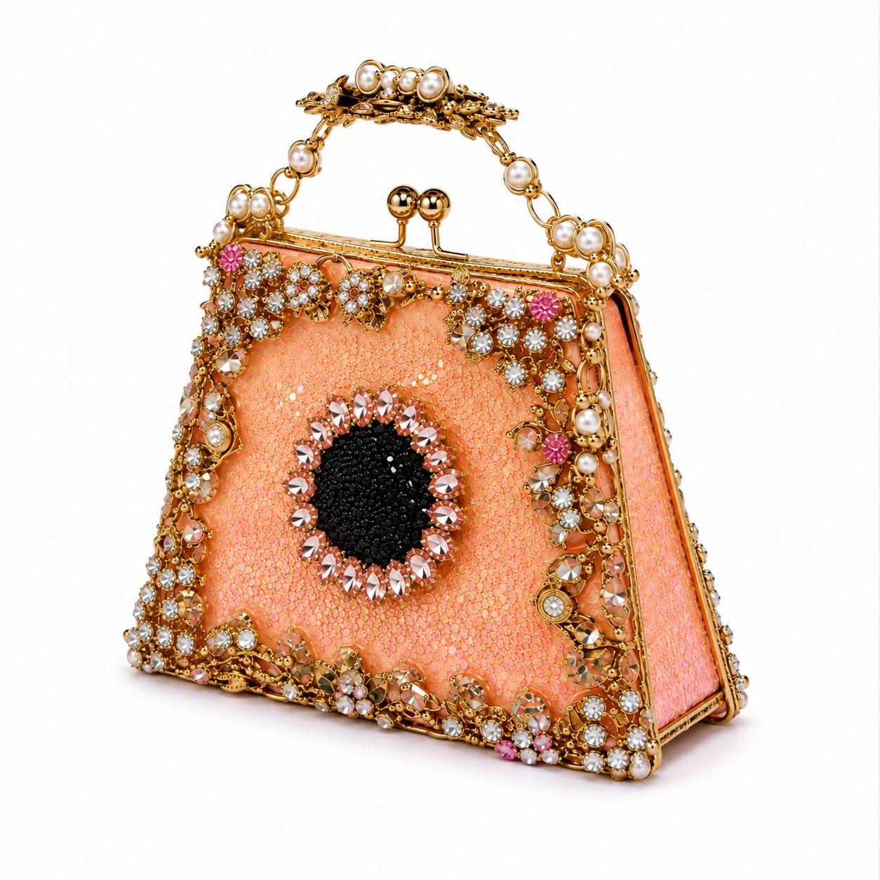 Luxury Turkish Beaded Jeweled Gemstone Evening Clutch Bag for Women