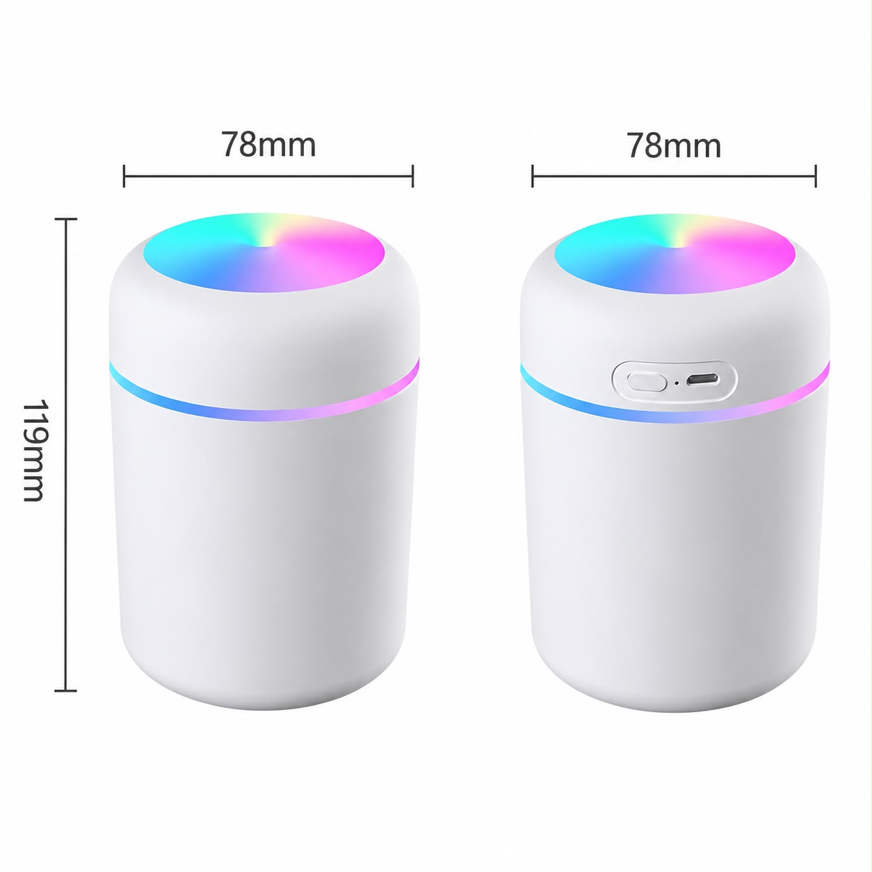 USB Mini Cool Mist Humidifier | Portable RGB LED Aroma Diffuser for Home & Car