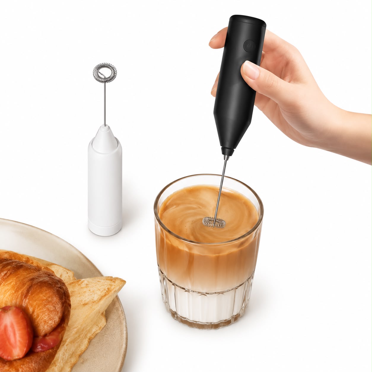 USB Rechargeable Electric Milk Frother | 3-Speed Coffee & Cappuccino Foam Maker