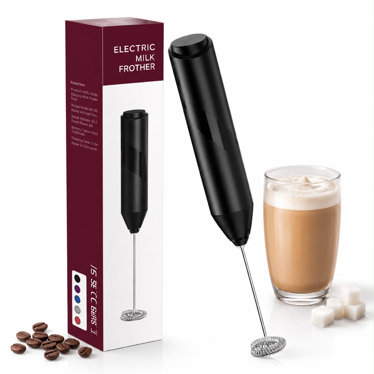 USB Rechargeable Electric Milk Frother | 3-Speed Coffee & Cappuccino Foam Maker