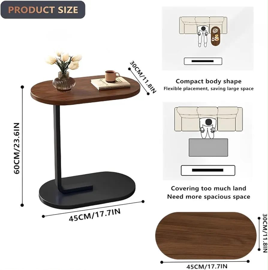 Fixed Height Overbed Laptop Table | Mobile Bedside Desk for Home & Office
