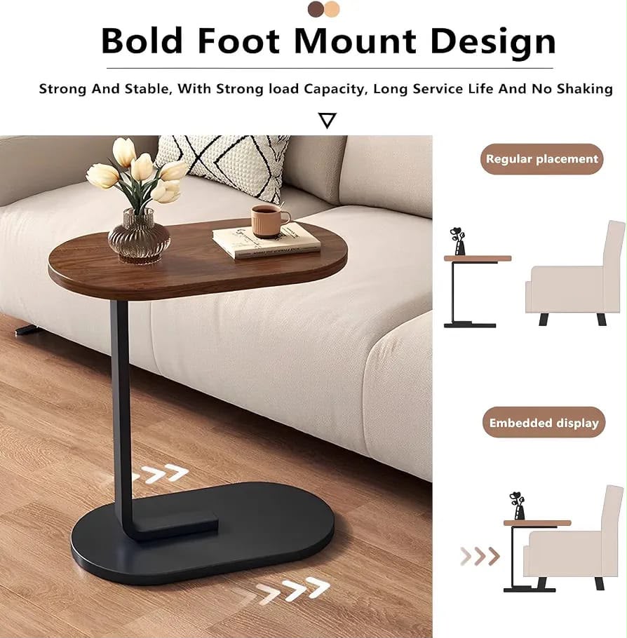 Fixed Height Overbed Laptop Table | Mobile Bedside Desk for Home & Office
