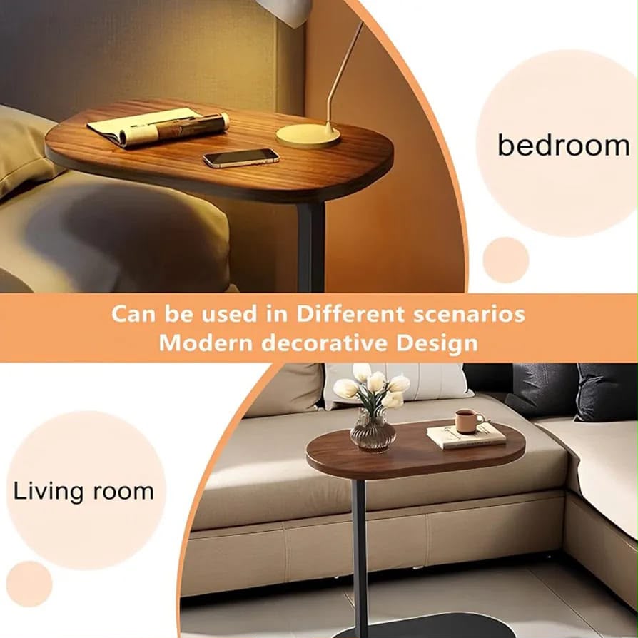 Fixed Height Overbed Laptop Table | Mobile Bedside Desk for Home & Office